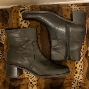 Black Leather Ankle Boots by Naturalizer